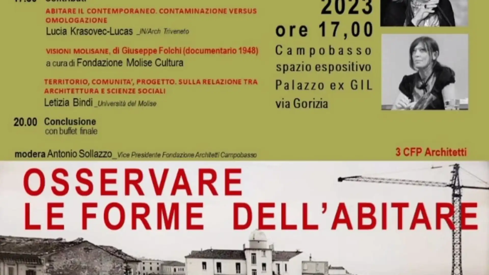 La Fondazione Architetti Cb 'indaga' sulle nuove forme dell'abitare, conferenza alla Gil